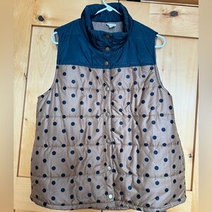 Hem & Thread Two-Tone Puffer Polkadot Vest